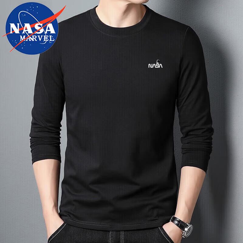 Мужская футболка с длинным рукавом и круглым вырезом NASA MARVEL