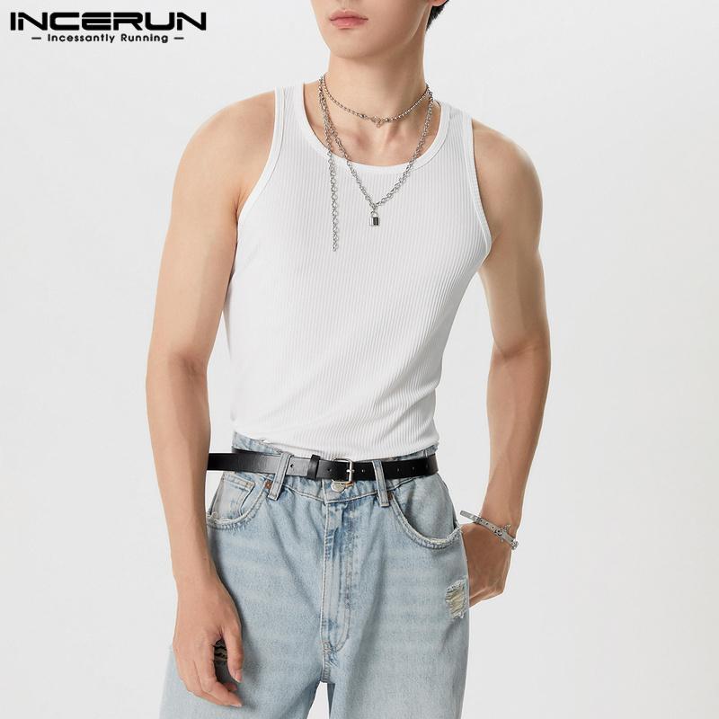 INCERUN Летние мужские повседневные спортивные майки без рукавов