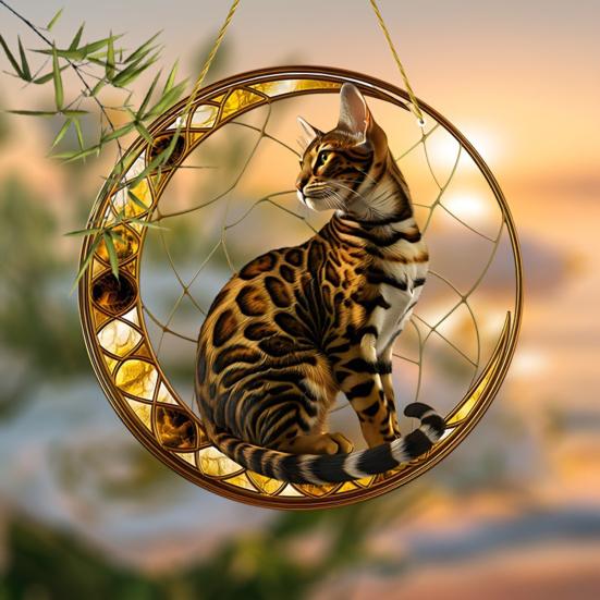 Акриловый ловец солнца для кошек, подвесной светильник для окна в виде котенка, потерявшего питомца