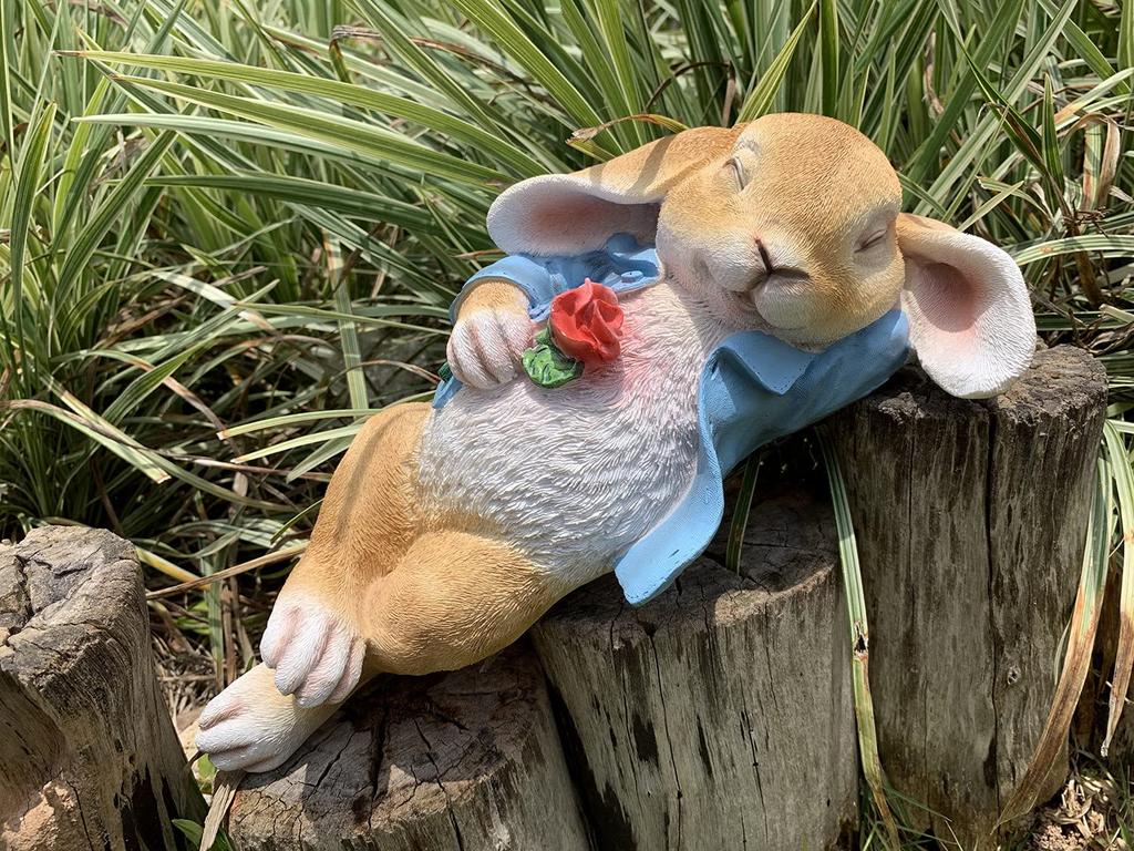 IRonrain Садовая статуя Фэнтези Кролик Уличный декор для Дня благодарения Фигурка животного Сад Двор Газон Внутренняя скульптура Рождественская статуя Декор