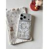 Чехол в корейском стиле с мишкой в форме сердца для iPhone 17, совместим с 16 Promax, магнитный 15, милый 14, противоударный 13.