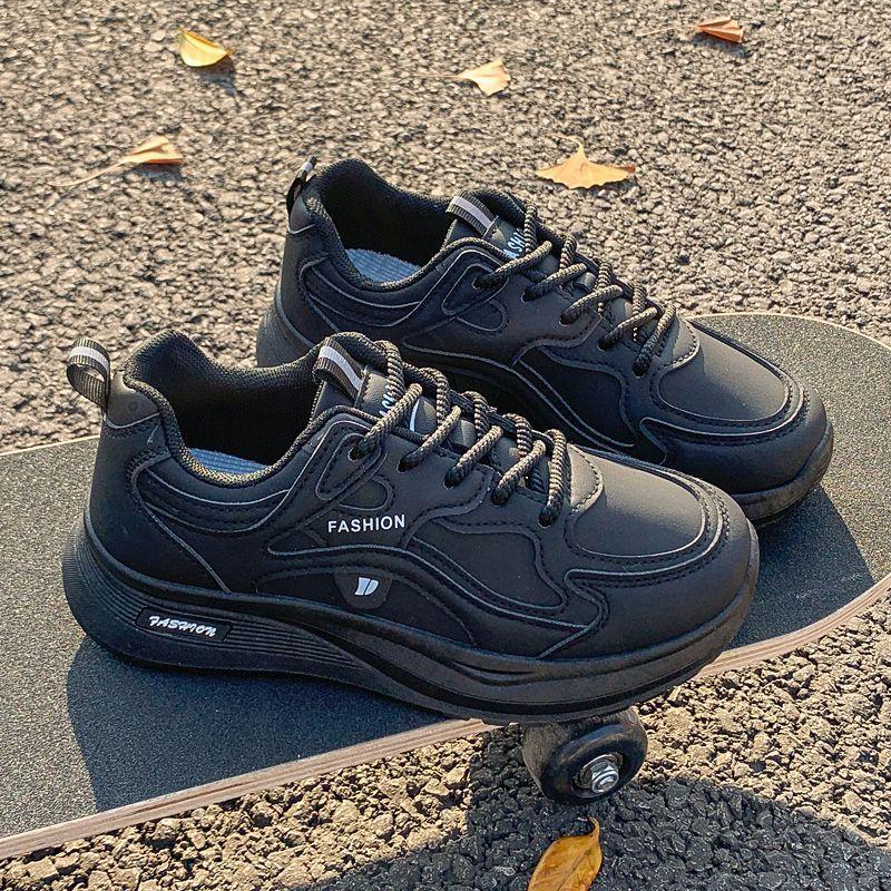 Легкие женские кожаные кроссовки на мягкой подошве для осени и зимы, спортивные кроссовки на толстой подошве для увеличения роста, легкие, износостойкие, для бега