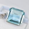 925 Starling Silver 128 Ct Natural Blue TOPAZ Certified Square Cut Gems Pendant MY.PD-72-NS