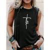Христианство Иисус Крест Принт Женская майка Летняя повседневная женская модная майка уличная мода без рукавов