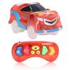 Tracks Cars 6 LED Lights Remote Control Light Up Track Cars with Music for Children Red