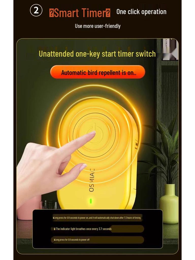 Ультразвуковой автоматический отпугиватель птиц для балконов и голубей