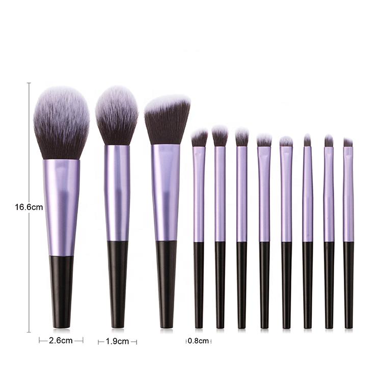 Makeup Brush Set Trade Assurance Foundation Case Shenzhen with Cylinder Factory Green Blush Pink 11pcs Opp Bag or Case or Box