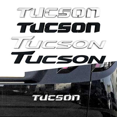 3d ABS Chrome Black Logo Tucson Emblem Letters Nameplate Decal Car Bag Badge For Tucson Sticker Accessories