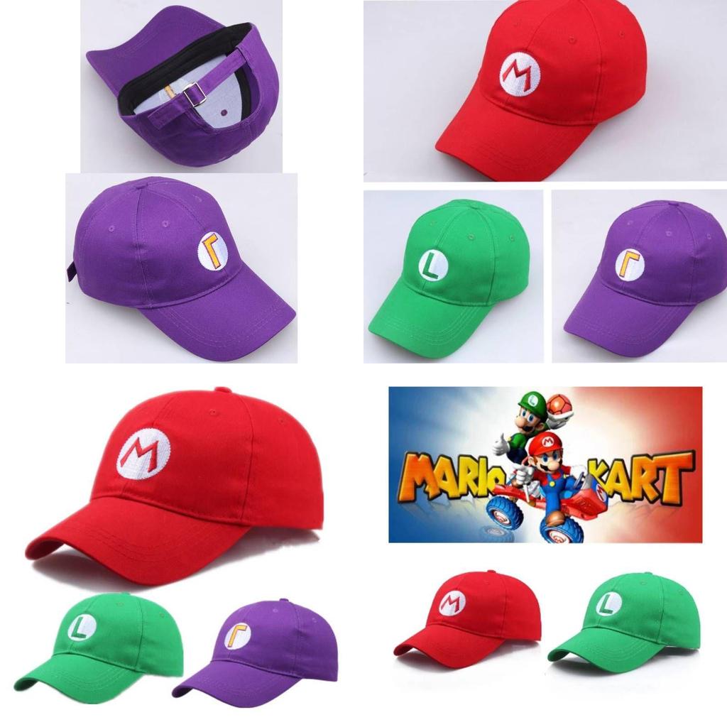 Унисекс Кепка Super Mario с алфавитом Хлопковый твил с коротким козырьком