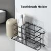 Настенный держатель для зубных щеток без перфоратора, органайзер для зубной пасты, подставка для ополаскивателя для рта, инструменты для ванной комнаты
