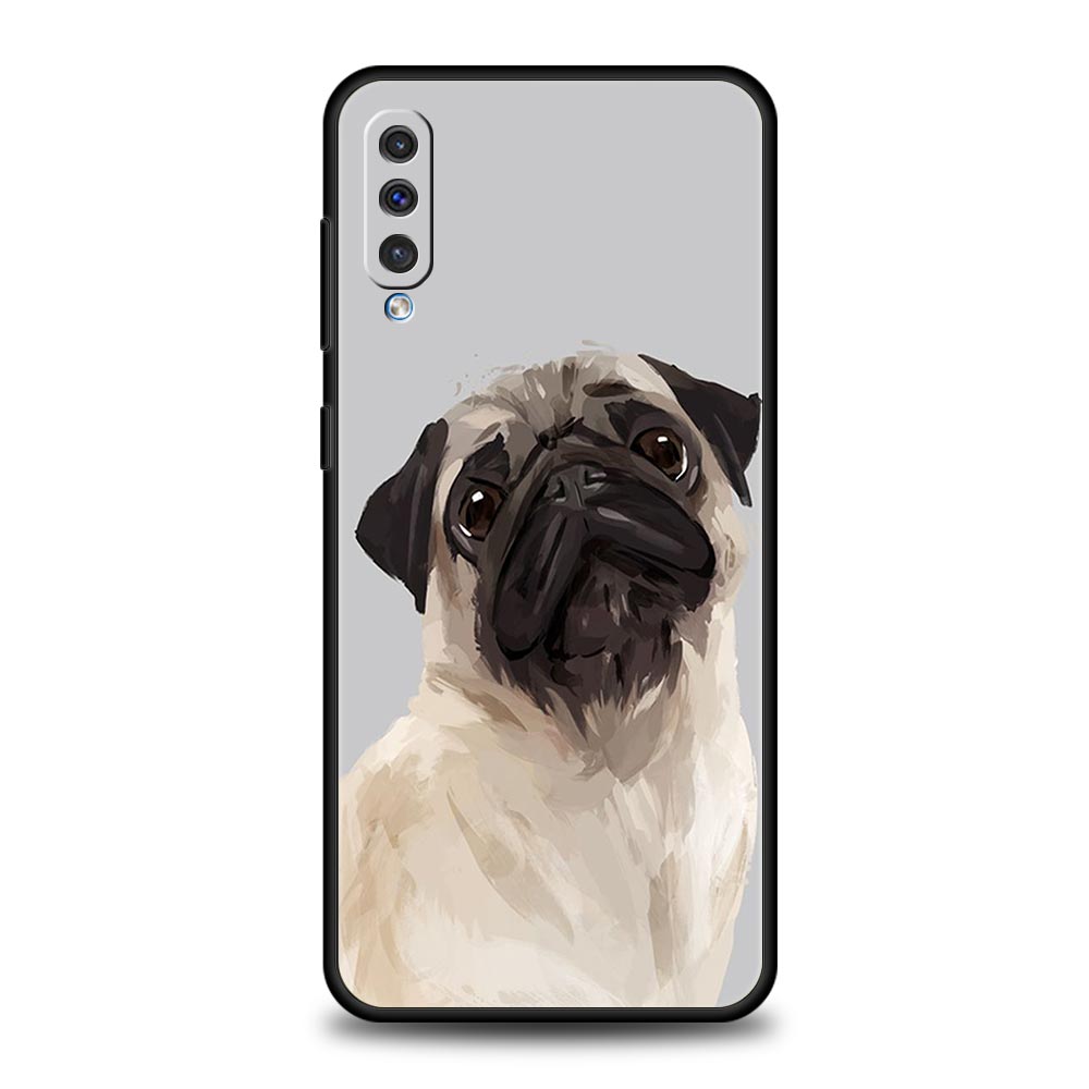 Милый телефонный чехол с собакой мопсом для Samsung A54 A52 A24 A14 A50 A70 A10 A30 A40 A20S A20E A06 A02S A12 A22 A34 A42 A32 5G A04s A16 Чехол