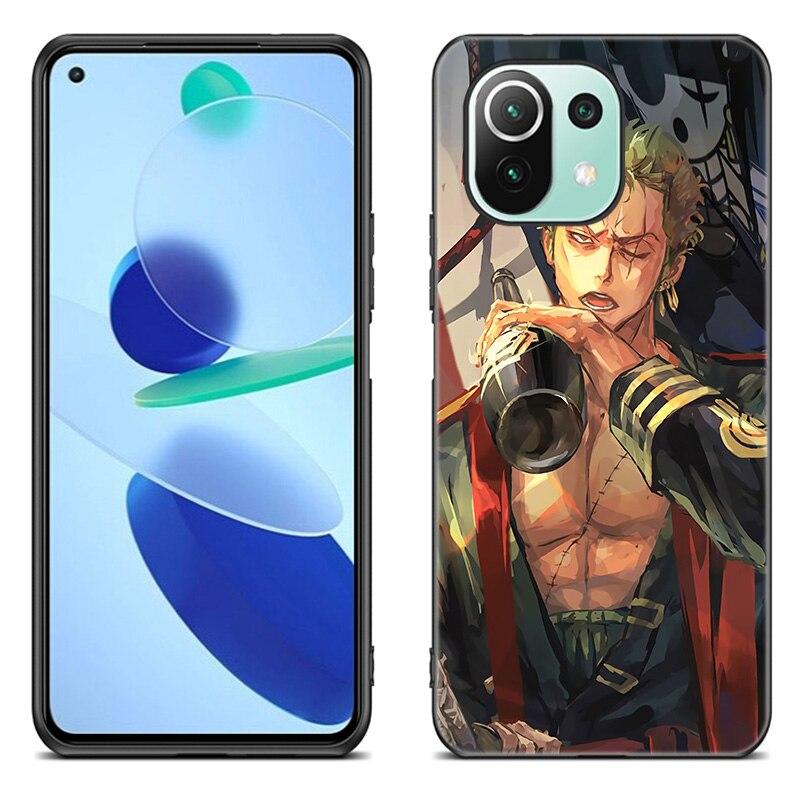 Anime Roronoa Zoro Phone Case For Xiaomi Mi 11 Lite NE 11i 10T 11T Pro A2 A3 Lite POCO F3 M3 M4 C31 X3 Pro NFC GT Black Cover