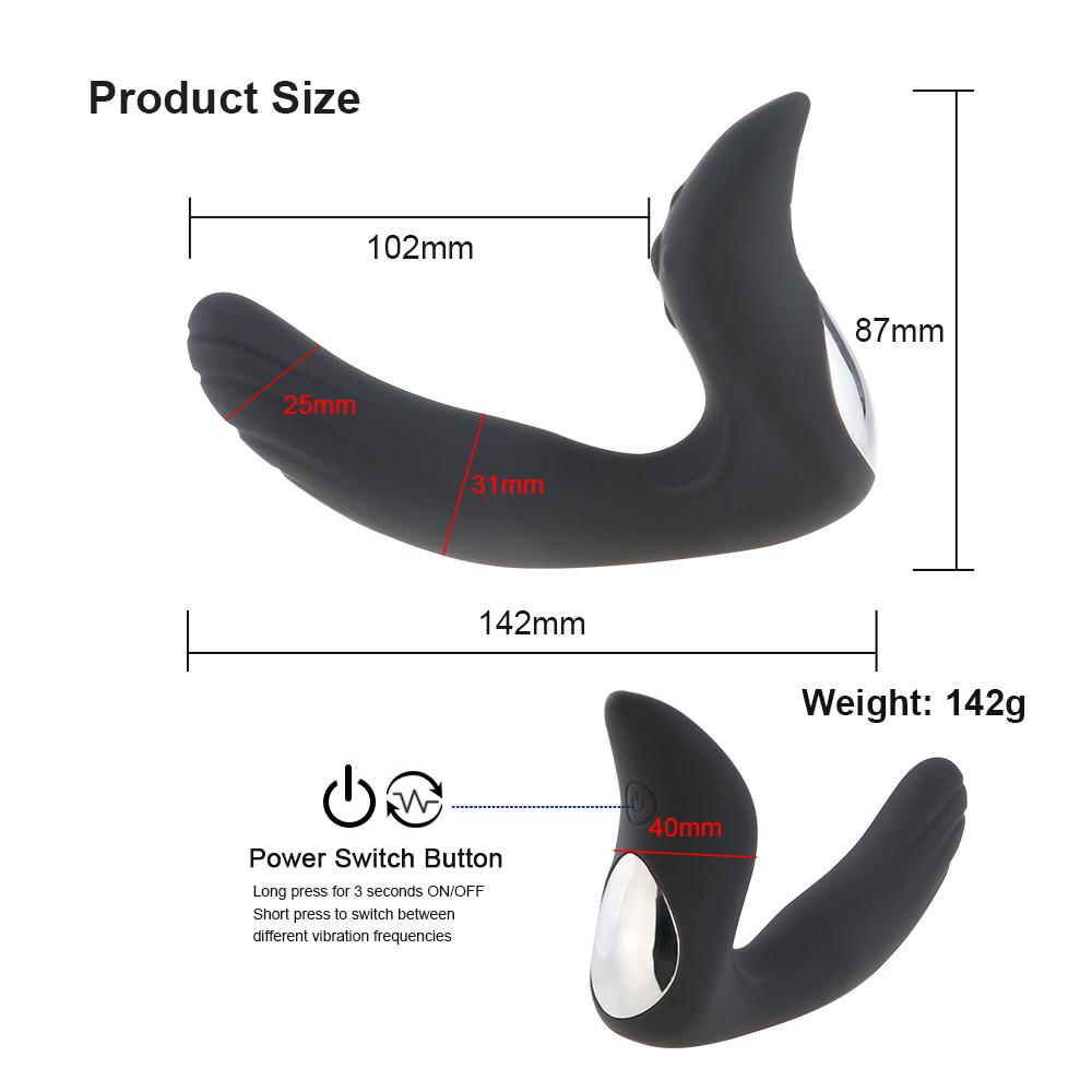 Prostate Massager Anal Vibrator 10 Modes Delay Ejaculation G Spot Stimulation Butt Plug Vibrating Dildo Sex Toy for Adult Couple