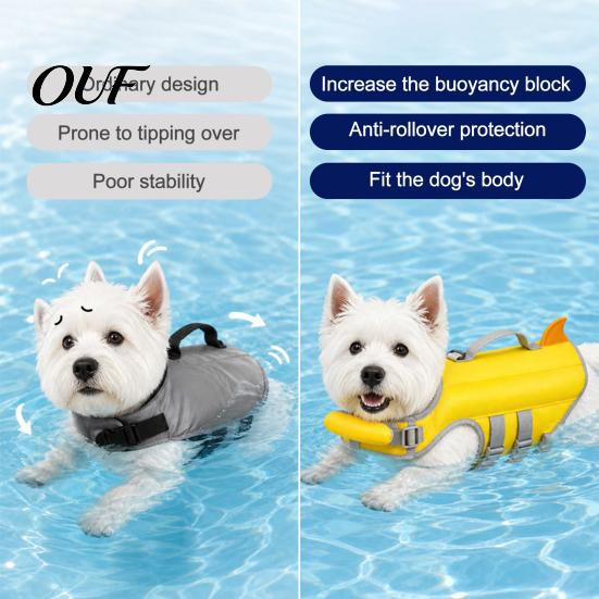 Summer Water Activity Apparel Dog Life Jacket, High Buoyancy Pet Swim Vest with Chin Rest And Rescue Breathable Lake Swimming Handle, Adjustable Float