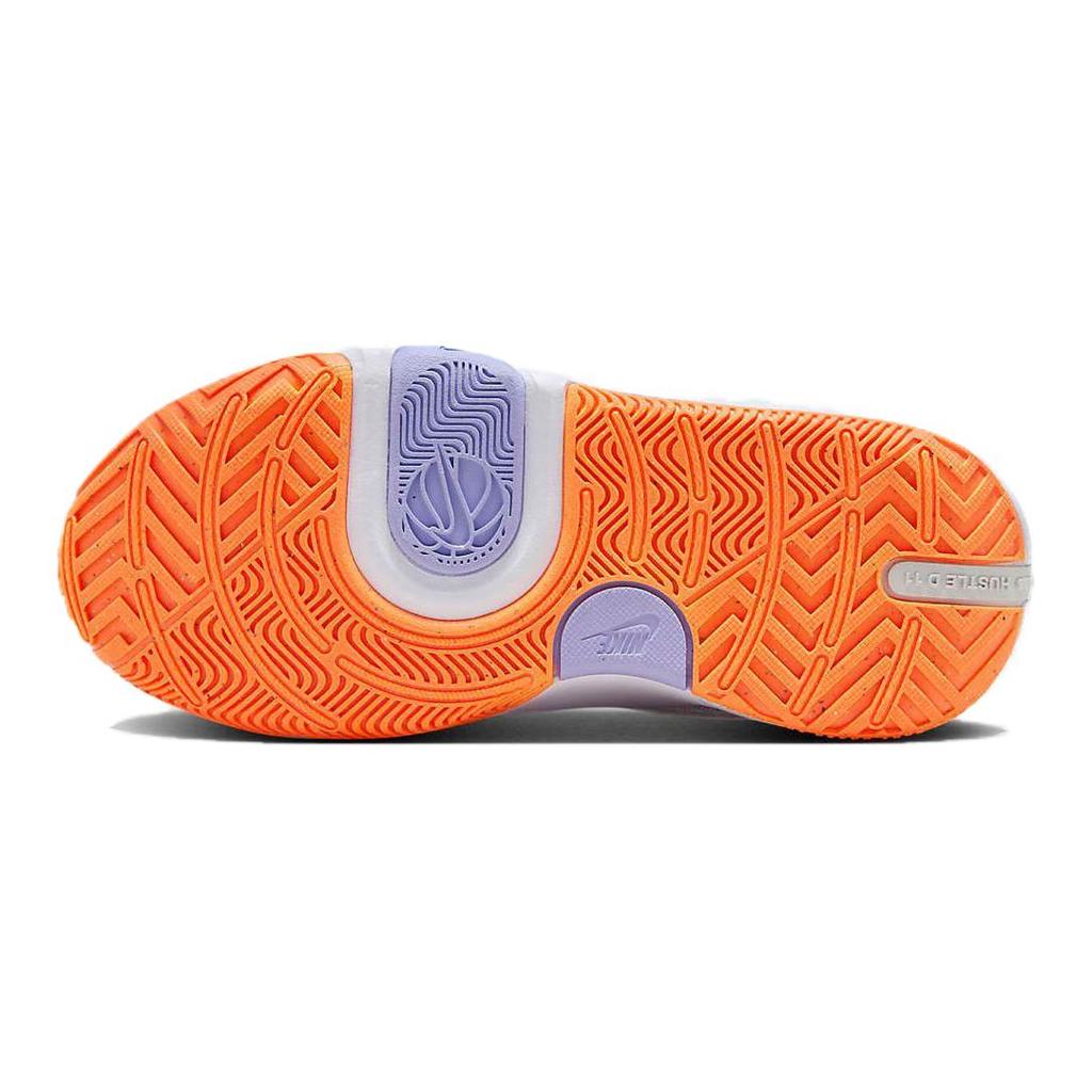 Nike Team Hustle D11 GS White Total Orange Kids Sneakers Vapor-Green Purple-Pulse DV8996-103