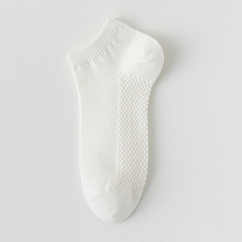 Женские носки-сеточка с низким вырезом для массажа - Антибактериальные, устойчивые к запаху, тонкие весенне-летние носки до щиколотки, универсального однотонного цвета для спорта.