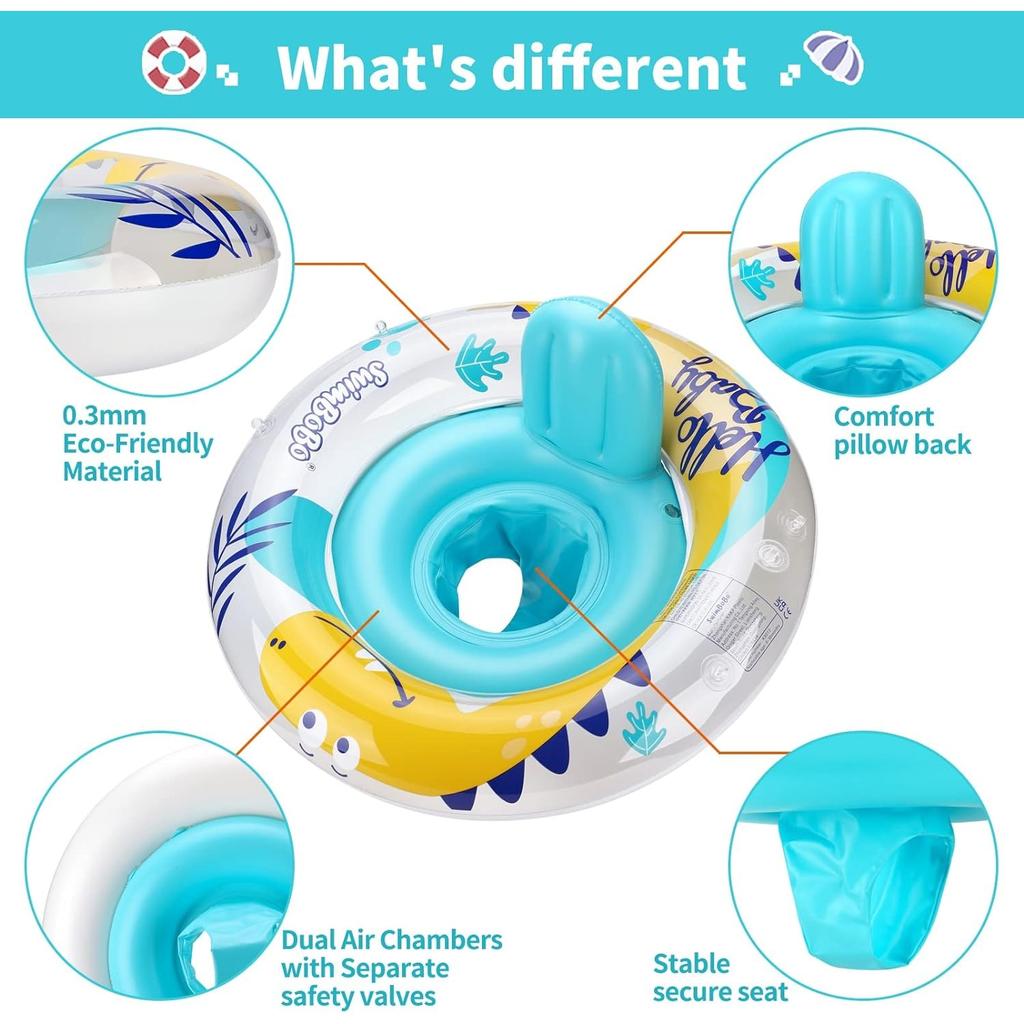 Inflatable Baby Swim Ring for Toddlers 6-36 Months