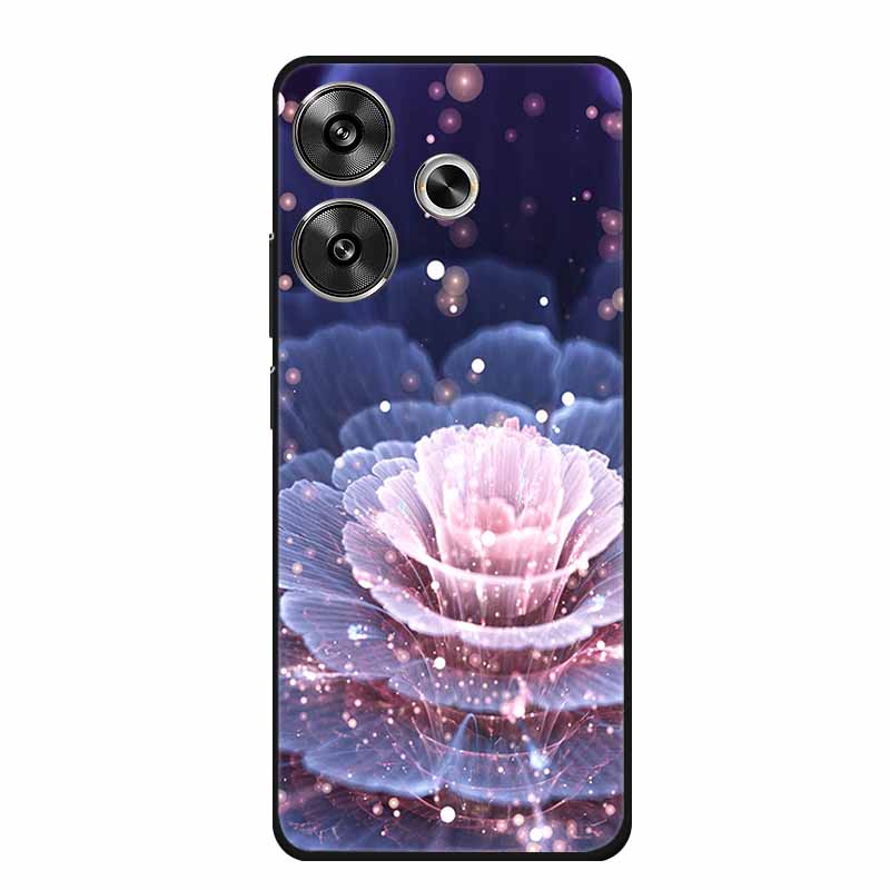 6.79" For Poco M6 4G Case POCOM6 Phone Cover Black Silicone Soft Back Cover Case For Xiaomi Poco M6 4G Case M 6 Protective Coque