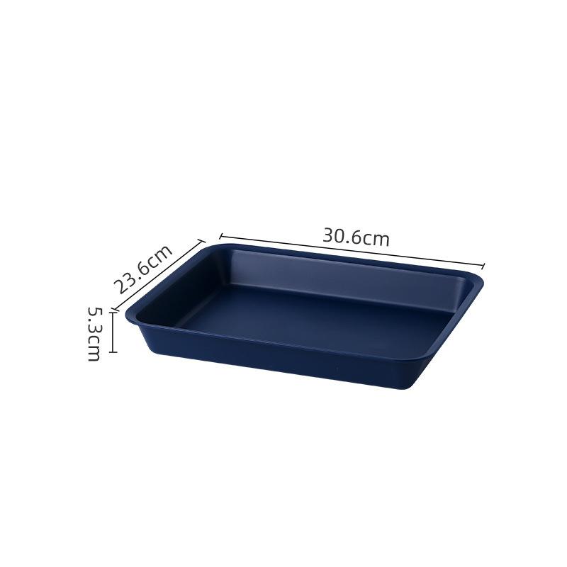 Nordic Plastic Tea Fruit Dessert Serving Tray Rectangular Kitchen Food Cake Plate Dinnerware Table Dining Organizer