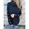 Autumn and Winter Casual High Collar Button Women's Knitted Sweaters