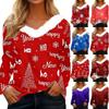 Рубашки с длинным рукавом для женщин Милые топы Рождественские принты Футболки Блузки Повседневные топы больших размеров Базовые топы Пуловеры