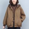 2024 Женская хлопковая куртка с капюшоном больших размеров, повседневная зимняя верхняя одежда, толстое теплое осеннее пальто