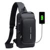 Men Sling Bag Pack with Lock Waterproof Antitheft Chest Bag with USB Charging Port Shoulder Bag