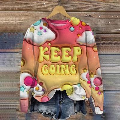 Женская одежда 3D мультяшный принт с буквами O-образным вырезом толстовки 3D печать женская толстовка с капюшоном осенний пуловер Y2k топы модные толстовки