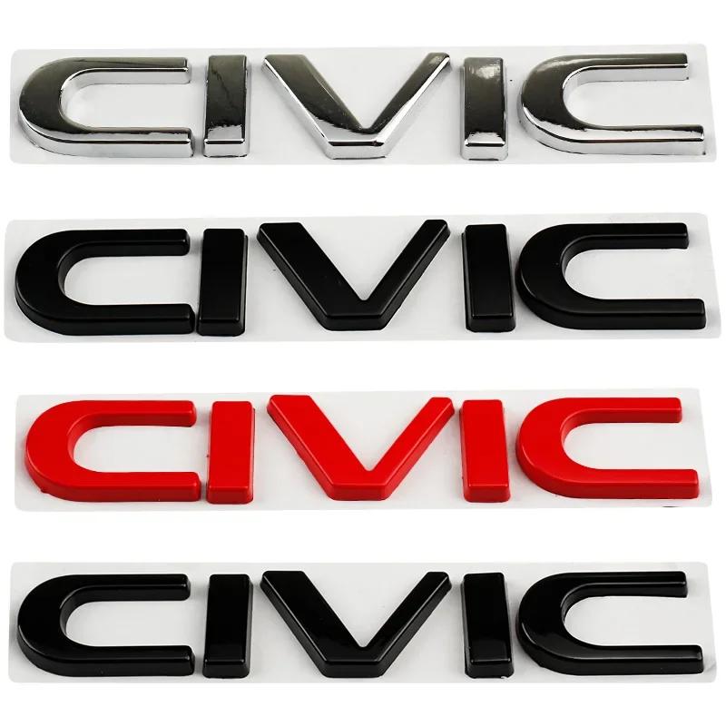 FIQ1 Honda Civic 3D Metal Car Stickers Side Fender Badge Styling Rear Trunk Emblem Decal 2011-2024 Exterior Accessories