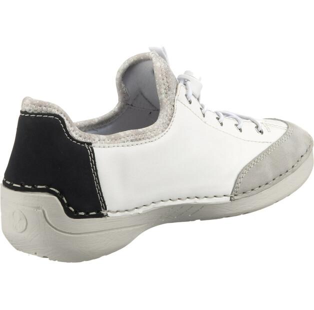 Женские слипоны Rieker Damen- белые, синие 52563-40