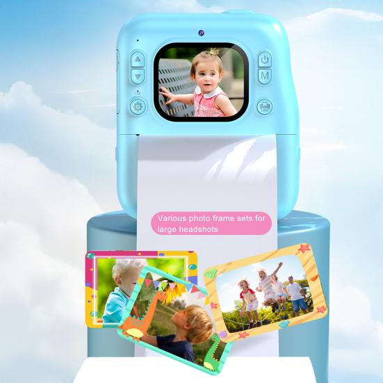 Детская моментальная камера с 2-дюймовым IPS-экраном 1080P Портативная дорожная видеозапись Моментальная цифровая печать для малышей Камера-игрушка с фотобумагой