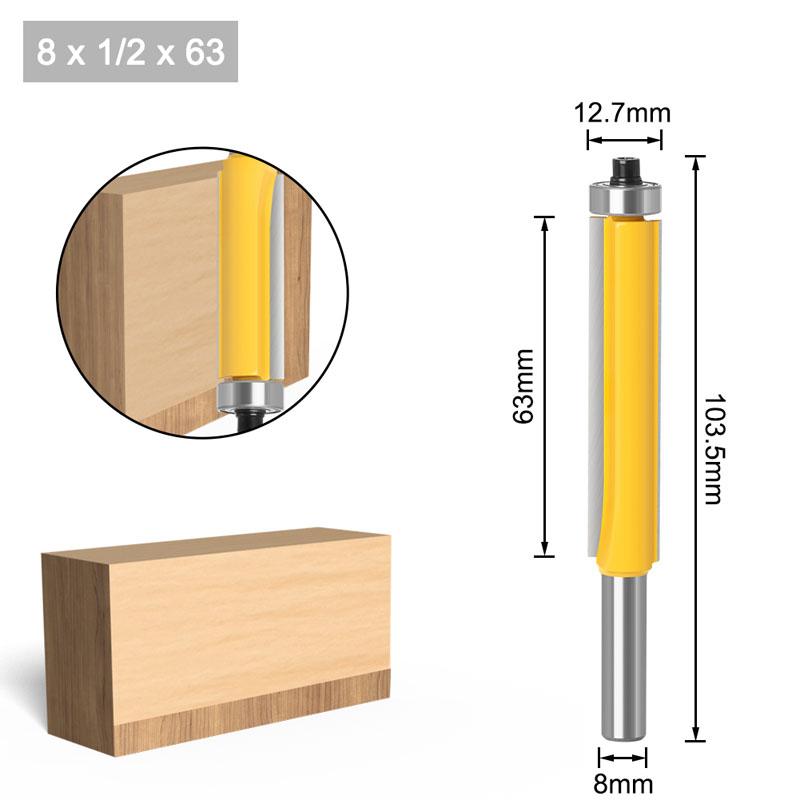 1 шт., 8 мм, хвостовик, длинное лезвие, фреза для промывки, фреза, концевой подшипник для деревообрабатывающего режущего инструмента
