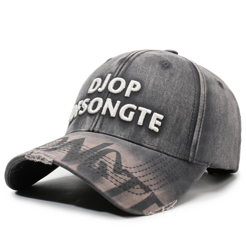 Street Hole Embroidery Baseball Cap Outdoor Leisure Show Face Small Hat Wide Brim Sun Hat Sun Protection Cap Trend