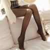 Auroth Velvet Leggings Fleece Lined Women's Pantyhose Stretch Soft Warm Leggings Black Mesh Pants