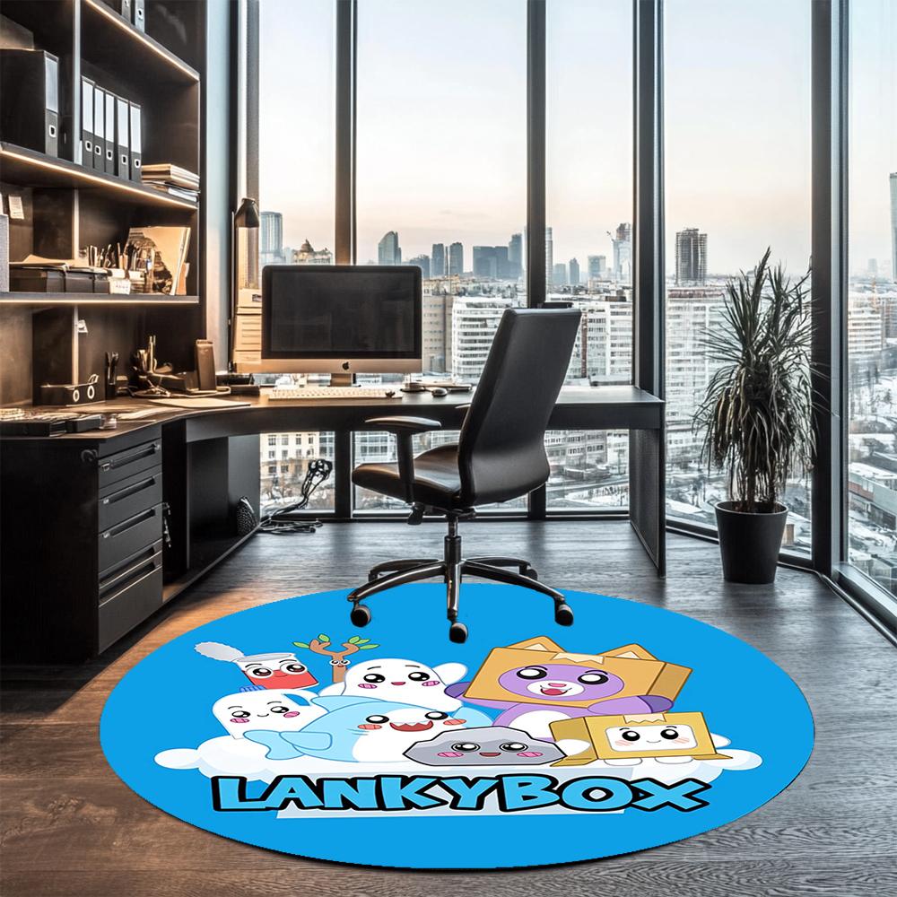 LankyBox Printed Round Rug Carpet Chair Rug Area Rug Entryway Doormats,for Office Chair Living Room Bedroom Kitchen Room.