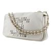 Chanel ChainShoulder Shoulder Bag A46041 COCO Mark Double Chain White Lambskin Women Used