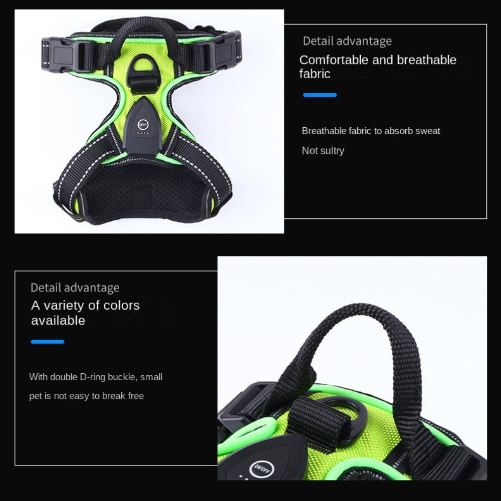 Light Up LED Dog Harness Adjustable Dog Glow Vest Practical Luminous Pet Chest Strap Cats Pet