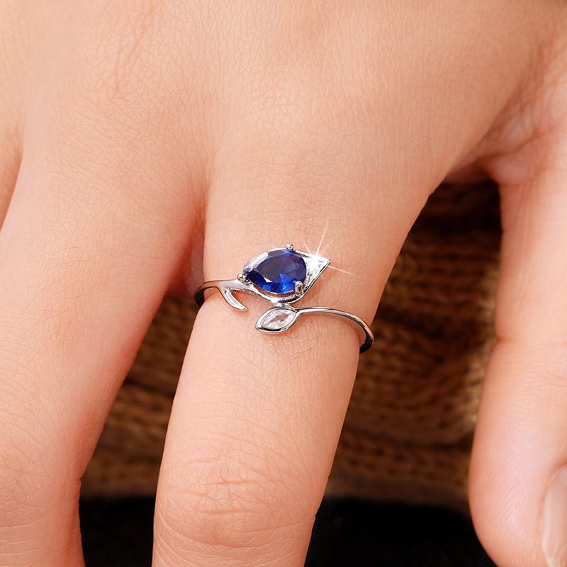 Huitan очаровательные кольца с каплями воды и синим кубическим цирконием для женщин, новый дизайн, роскошные элегантные женские свадебные аксессуары для вечеринок, ювелирные изделия