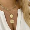 Vintage Multi-layer Coin Pendant Choker Necklace For Women Gold Silver Color Fashion Chunky Chain Necklaces Jewelry