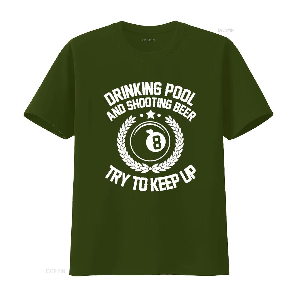 Drinking Pool and Shooting beer Funny Billiards gift present T Shirt vintage Washed Stylish Slightly Soft Top For Everyday Wear