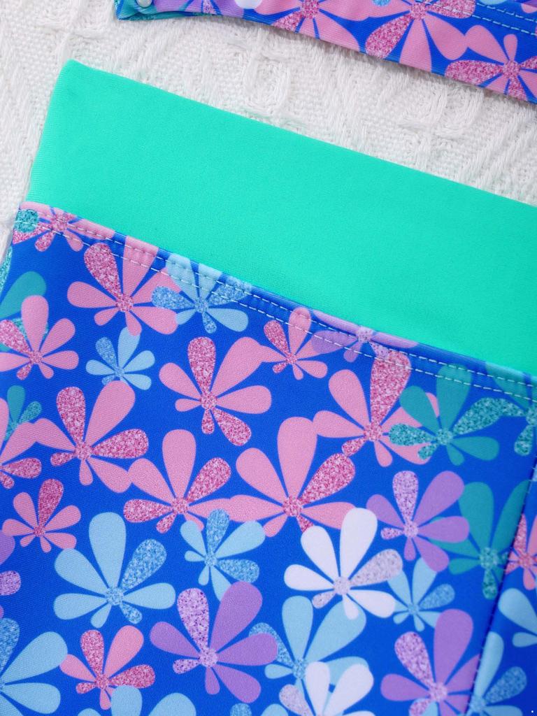 Детский купальник-танкини с принтом для девочек, комплект из двух частей, топ без рукавов с перекрещивающимися бретелями и шорты