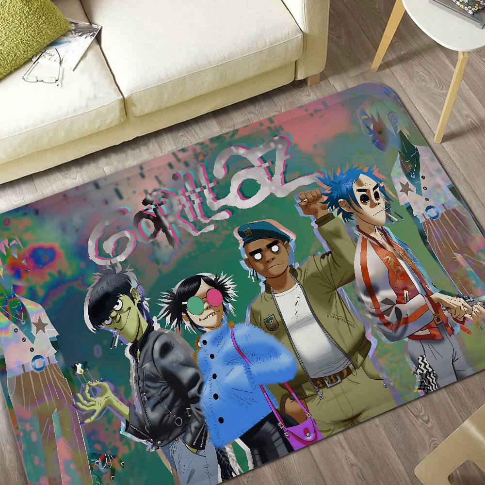 Группа G-Gorillaz Музыкальные Крутые Коврики для Комнаты Противоскользящие Впитывающие Воду Длинная Полоса Подушка Коврик для Спальни Бытовые Ковры