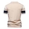 Summer New Men's Lapel Short Sleeve Knit Polo Stripes