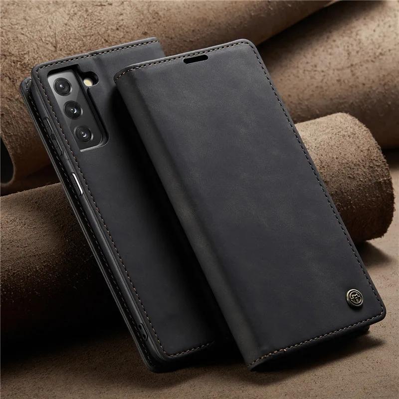 CaseMe Магнитный чехол-книжка из кожи для Samsung Galaxy с держателем для карт