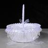Handheld Flower Girl Basket White Wedding Decoration Basket Lace Flower Basket  Party Home Decor
