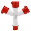 Industrial Plug IP44 Waterproof 1 In 3 Out 4 Pin Multi Sockets Explosion Proof Power Electrical Connector 32A 380‑415V