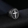 Мужское кольцо с крестом, модные ретро-ювелирные изделия в стиле хип-хоп, панк для мужчин, титановое стальное позолоченное кольцо на палец в стиле рэпера