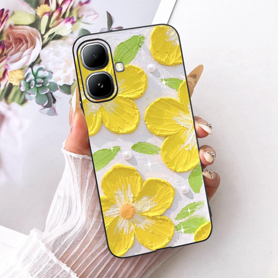 For Infinix Smart 20 Case X6840 X6840B Luxury Bow Flowers Painted Cover Soft Silicone Case For Infinix Smart 20 Smart20 4G Shell