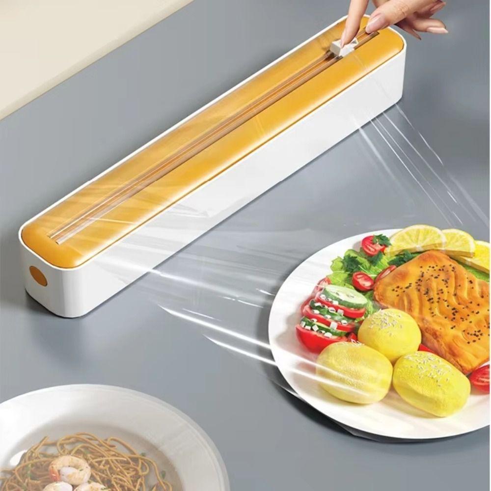 ABS Cling Film Dispenser 2-in-1 Slide Cutter New Cutter Storage Box