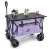 Compact Outdoor Camping Garden Foldable Heavy Duty Wagon Cart with Thick Wheels and Table Plate Murasaki -